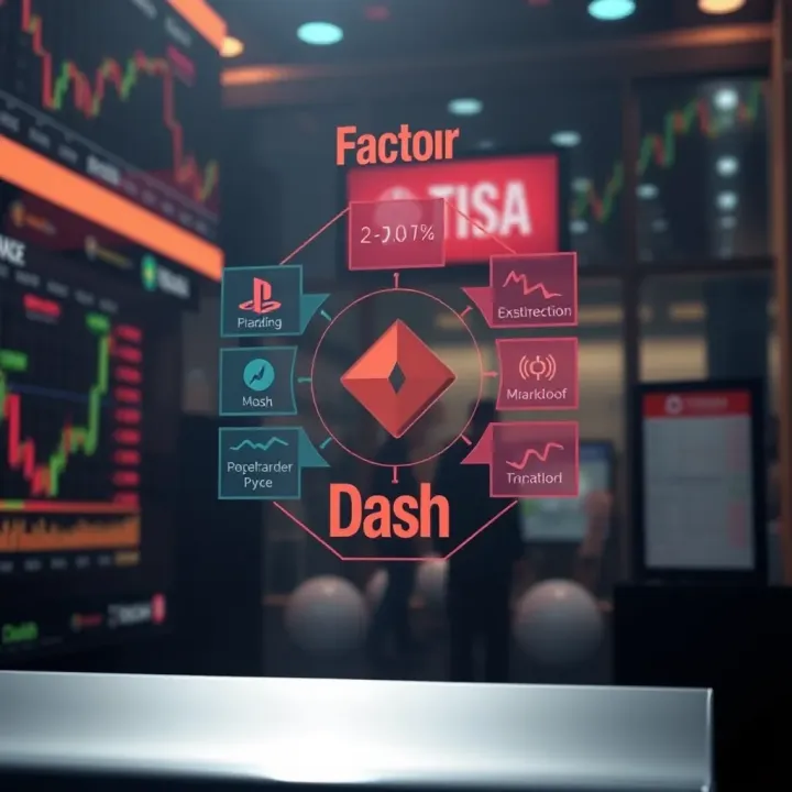 Diagram illustrating factors influencing Dash's market value and future outlook