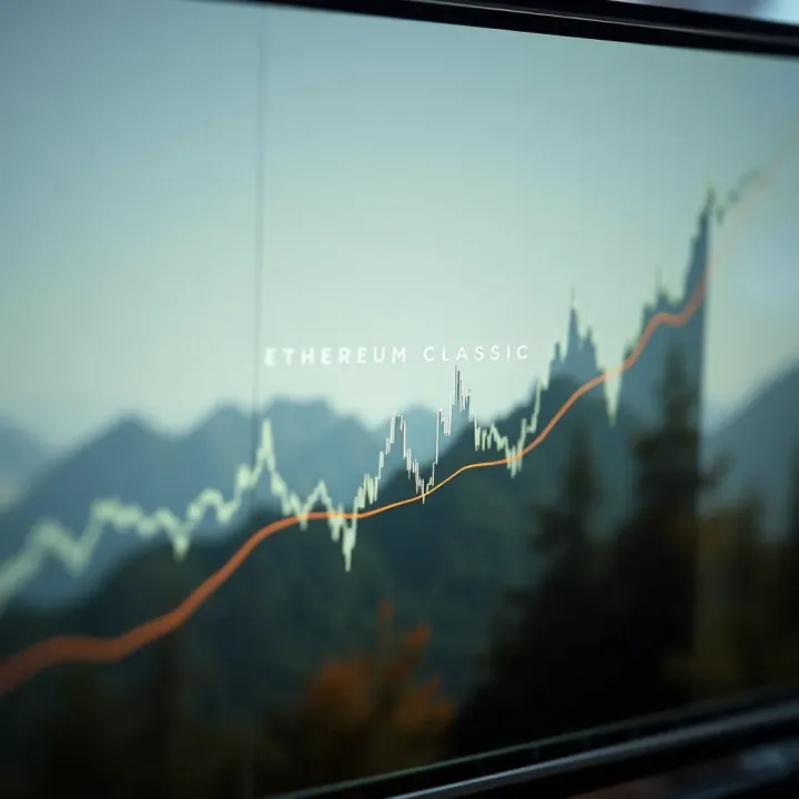 Graph showing the historical price trend of Ethereum Classic with significant peaks and troughs