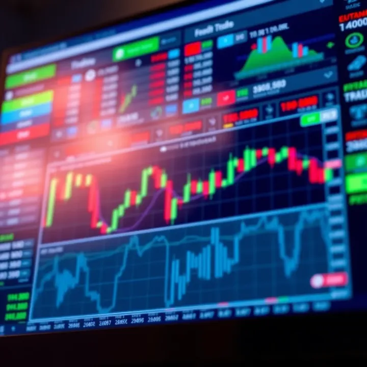 User interface of Exness demo trading platform displaying charts and trading options