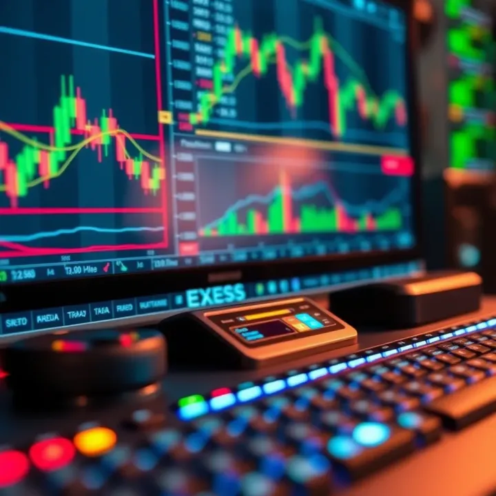 Technical analysis tools and indicators highlighted on the Exness platform interface for effective trading decisions