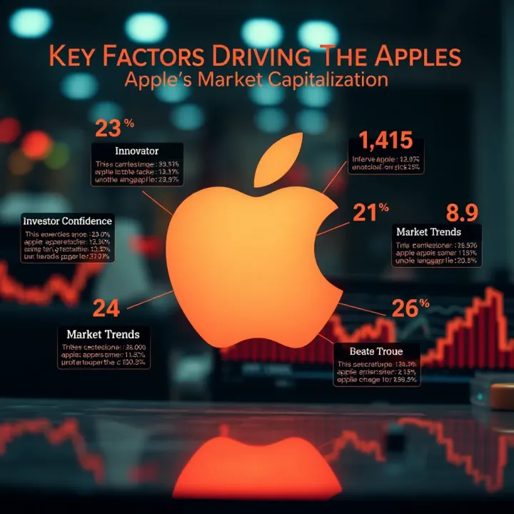 Visual representation of factors influencing Apple's market value including innovation, investor confidence, and market trends