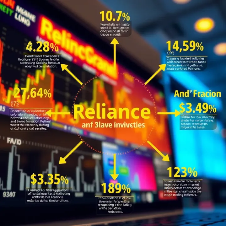 Visual representation of key factors influencing Reliance stock including market trends, sector dynamics, and economic indicators