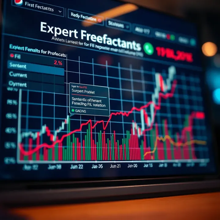 Graph illustrating expert forecasts and market sentiment impacting FIL valuation
