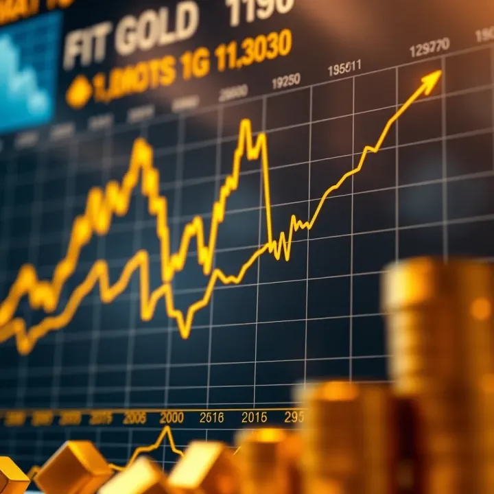 Graph showing historical and projected trends of gold prices in India highlighting market fluctuations