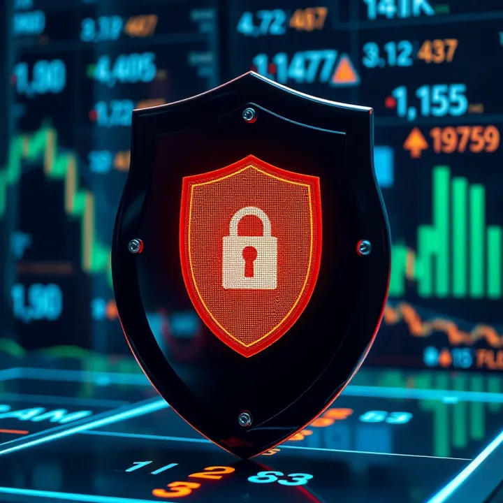 Secure digital shield symbolizing safety and protection in online forex trading platforms