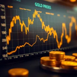Projected Gold Price Trends Influenced by Market and Global Factors Graph showing projected trends in gold prices influenced by market and global factors