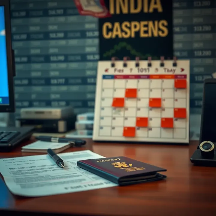 Fee Details and Appointment Scheduling for Indian Passport Desk setup with fee structure details and a calendar highlighting appointment dates
