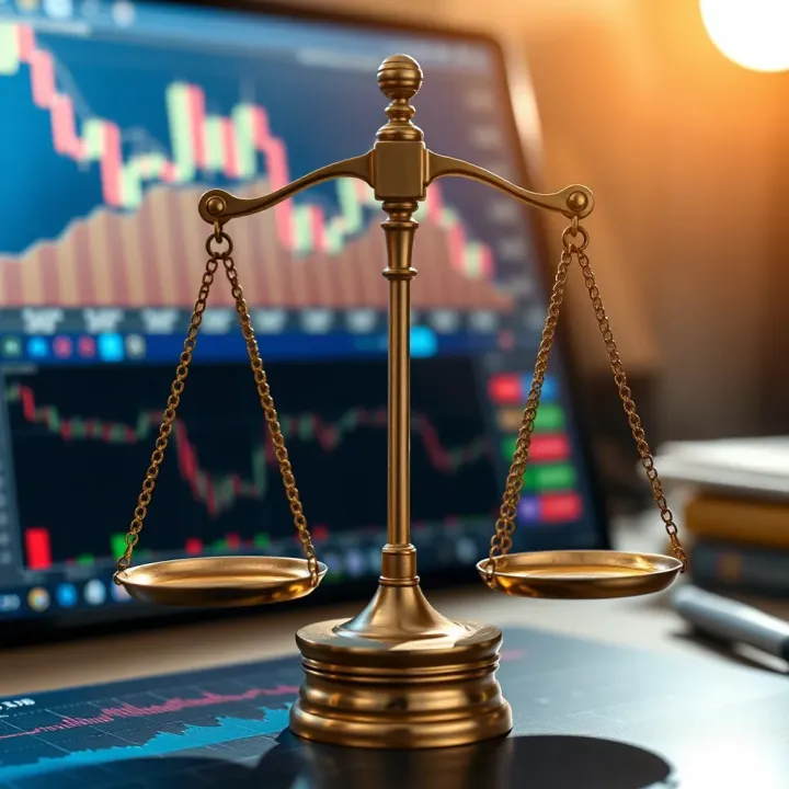 Diagram showing legal scales balancing binary trading with Indian laws