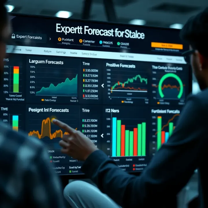 Comparison chart of expert forecasts for ITC's share valuation based on financial and economic indicators