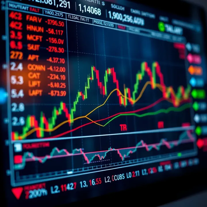 Graph displaying volatility trends of various forex currency pairs with indicators for factors affecting market fluctuations
