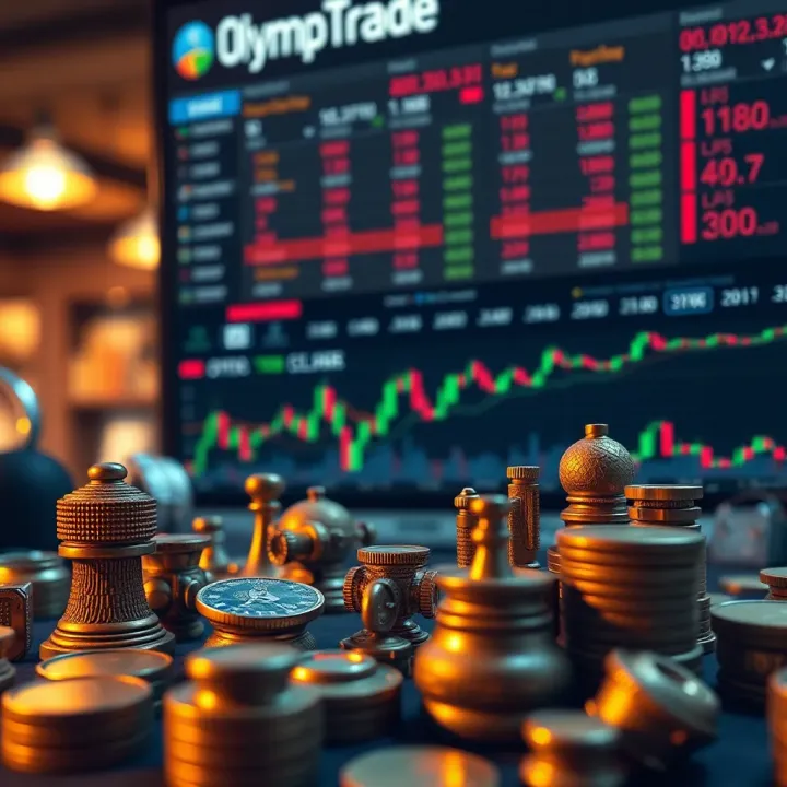 Illustration of diverse financial instruments and trading account types available on Olymp Trade