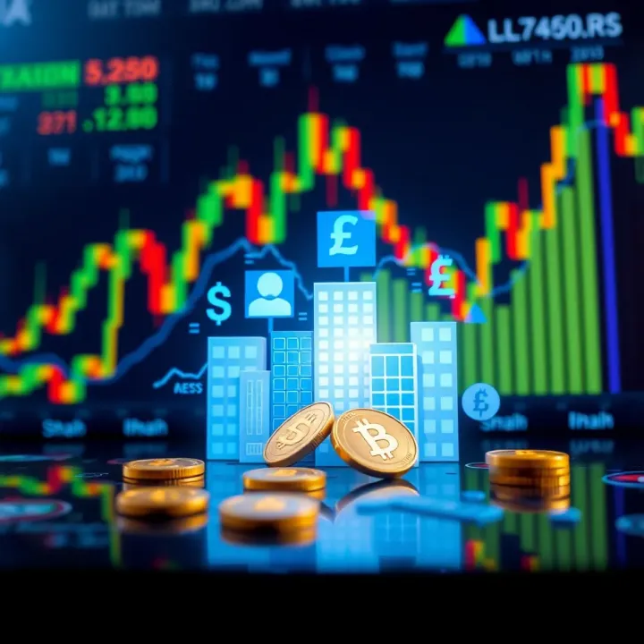 Illustration of affordable trading concept with digital currency symbols and financial graphs in the background