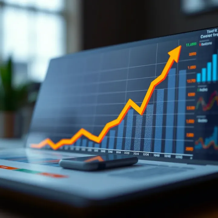 Graph showing upward growth trend of a large conglomerate in the Indian market