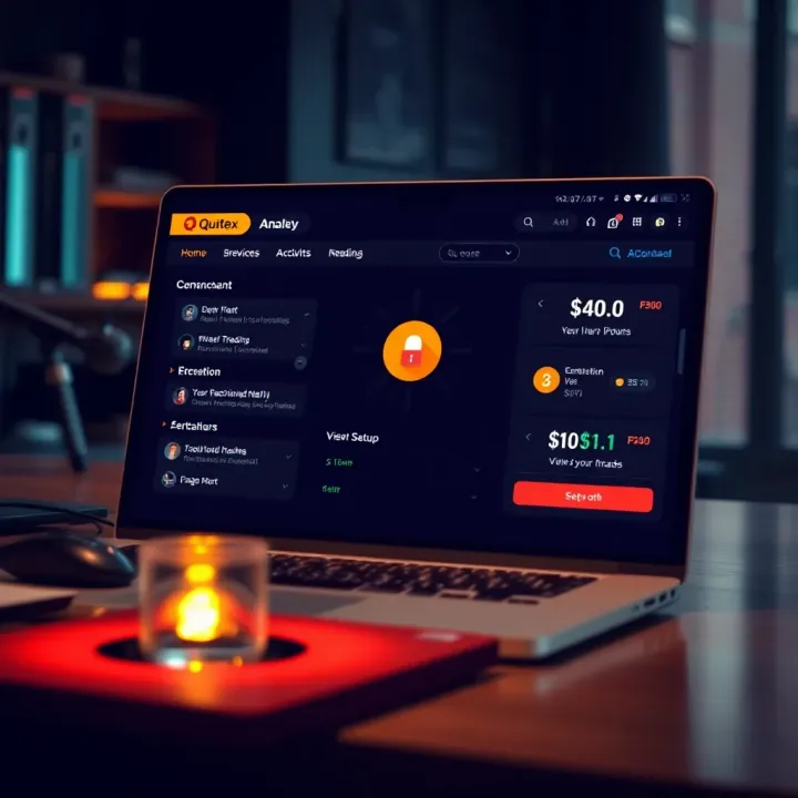 Illustration of account setup interface with user-friendly options and security features for online trading