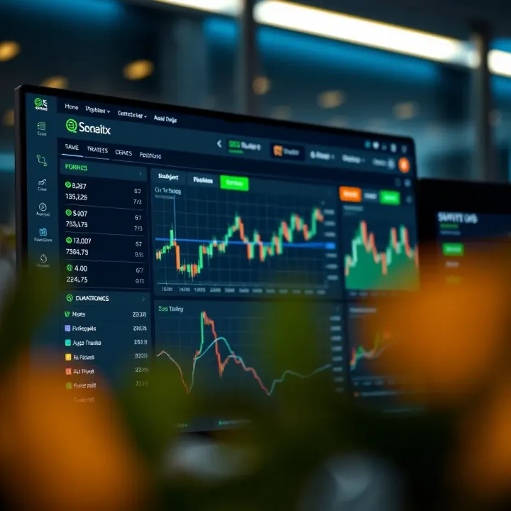 User interface showing Quotex login demo dashboard with trading charts and options