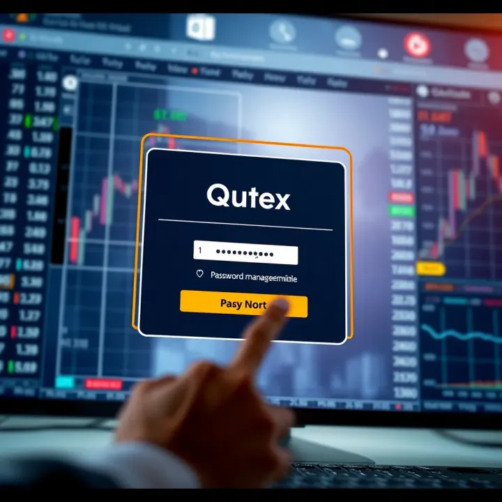 User interface showcasing Quotex login screen with secure password entry