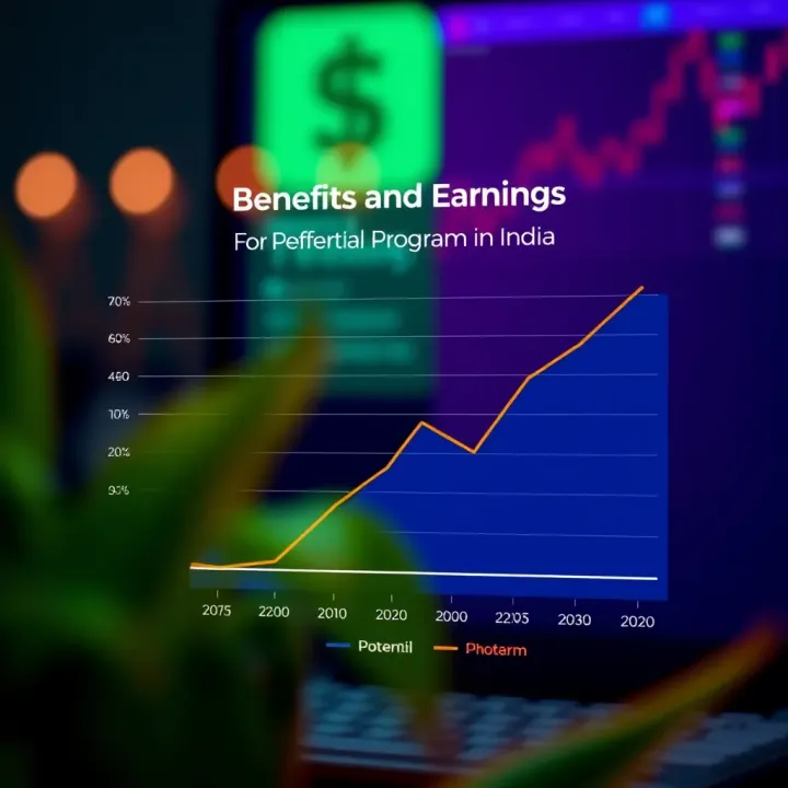 Graph illustrating the benefits and potential earnings from participating in the Quotex referral program for Indian traders