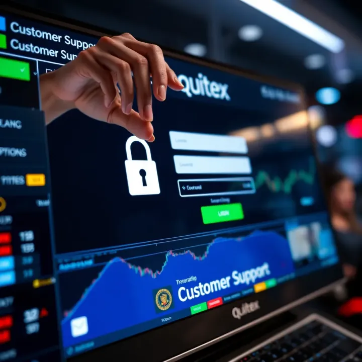 Secure login interface highlighting encryption and customer support features