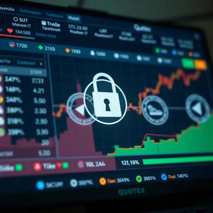 Digital trading platform interface showcasing security features and regulatory badges