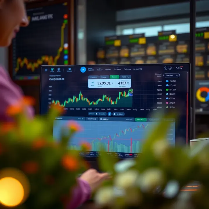Dashboard showcasing trading tools and features available after login