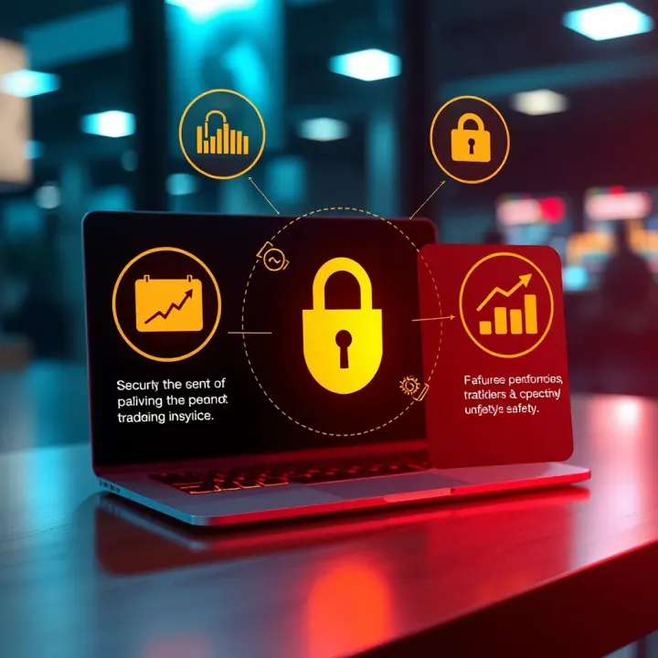 Graphic representation of security features protecting online trading on Quotex.io