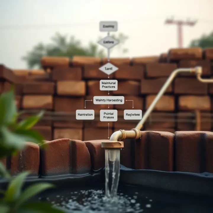 Flowchart illustrating maintenance tasks and legal guidelines for rainwater harvesting in India