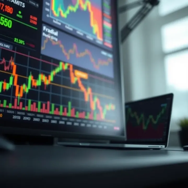 Financial charts and market indicators illustrating company performance metrics