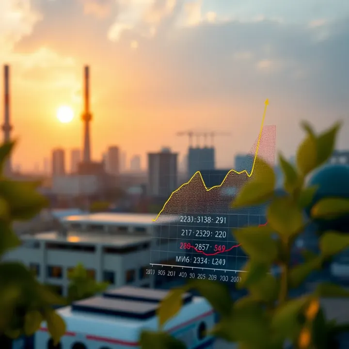 Graph showing the projected growth trajectory of Reliance Industries' stock in the Indian market