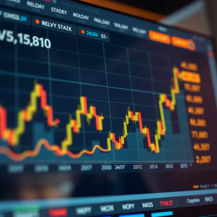 Financial chart illustrating Reliance Industries' stock performance influenced by economic and strategic factors
