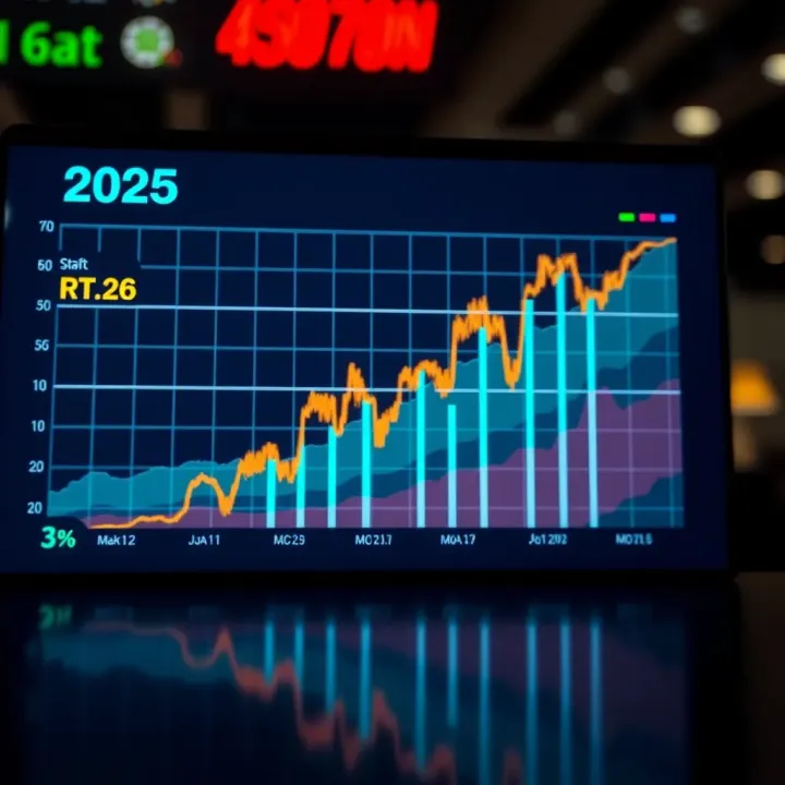Graph showing Reliance Industries' stock price trends and forecast for 2025