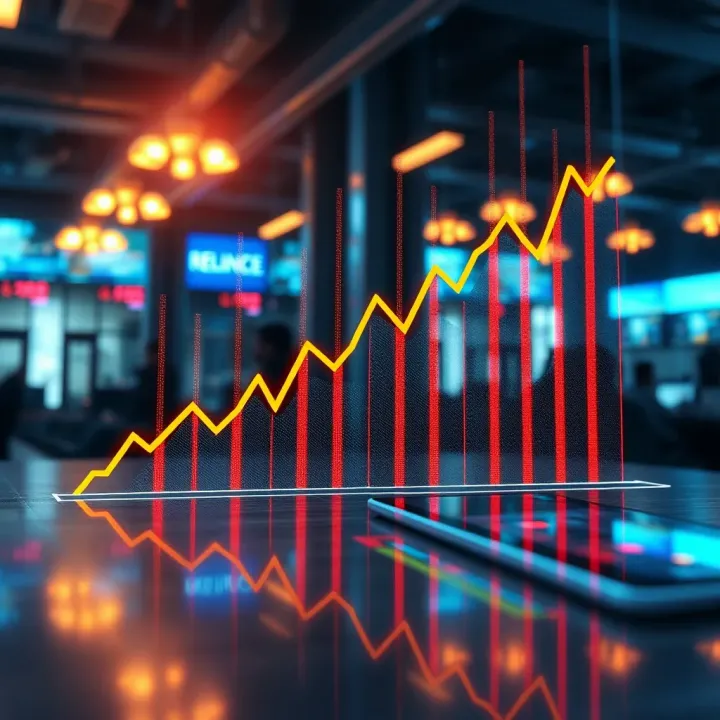 Graph showing upward trend in Reliance Industries stock price indicating positive market outlook