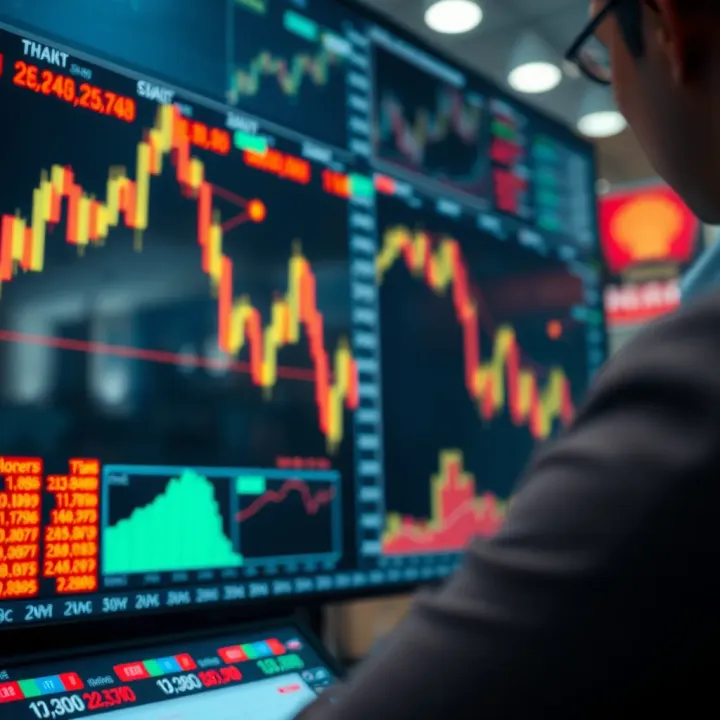 Conceptual illustration of market dynamics and financial indicators affecting stock performance
