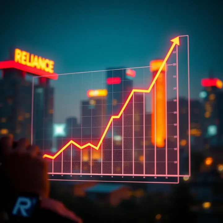 Graph showing upward trend in Reliance Industries Limited stock price projections