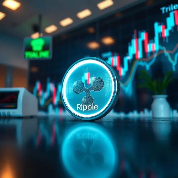 Graph showing Ripple coin price fluctuations over time with market trend indicators