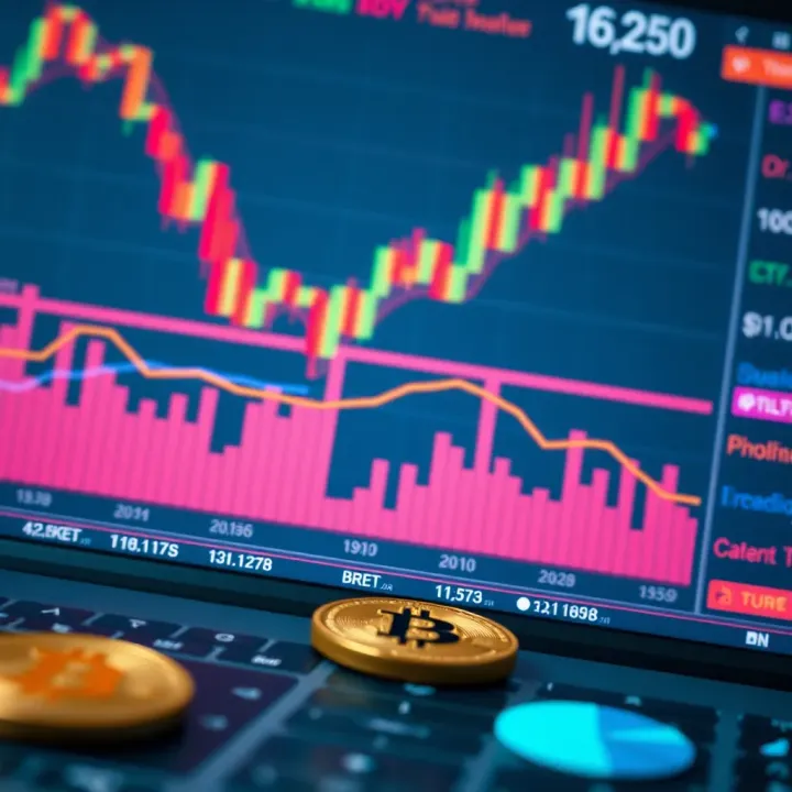 Chart illustrating technical and fundamental analysis tools applied to Bitcoin