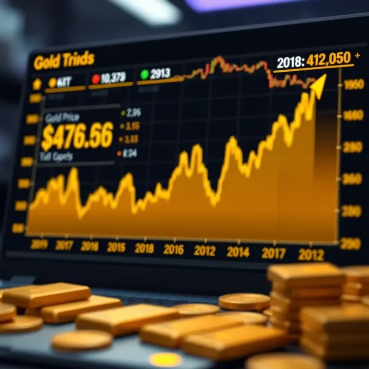 Graph showing fluctuations in gold prices influenced by economic and geopolitical factors