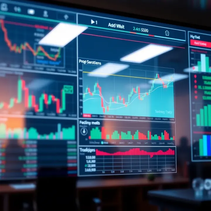 Graphical representation of trading strategies and performance metrics suitable for prop trading platforms