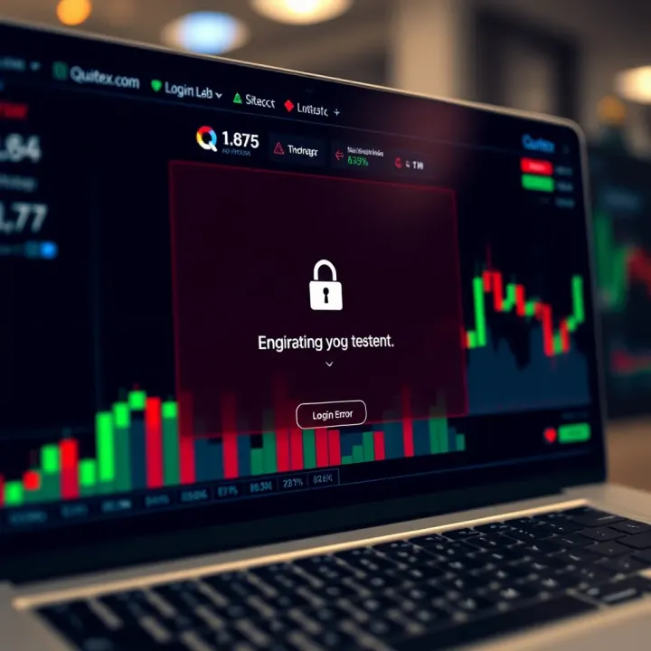 User interface showing a login error message on a digital trading platform