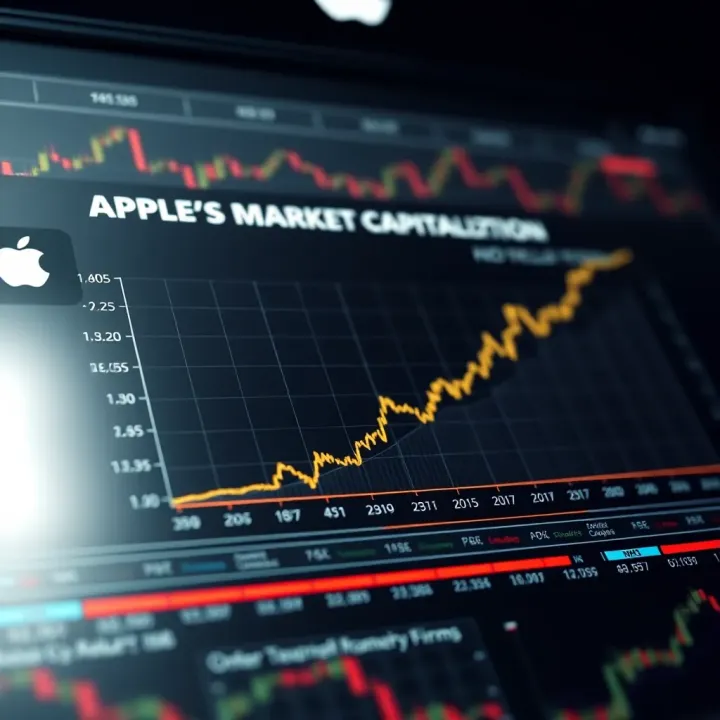 Graph showing Apple's market capitalisation growth over time compared to other global technology firms