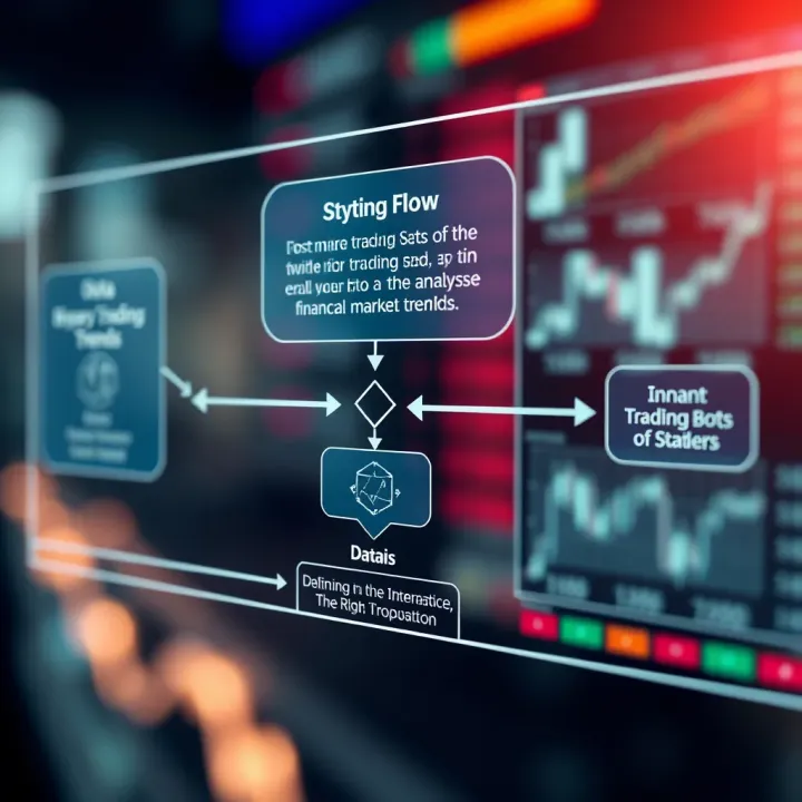 Diagram illustrating the flow of data through a binary trading bot’s algorithm analyzing financial market trends.