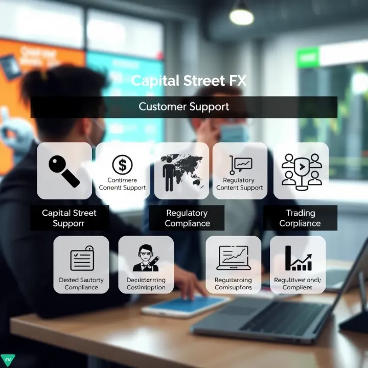 Visual representation of customer support and regulatory compliance icons