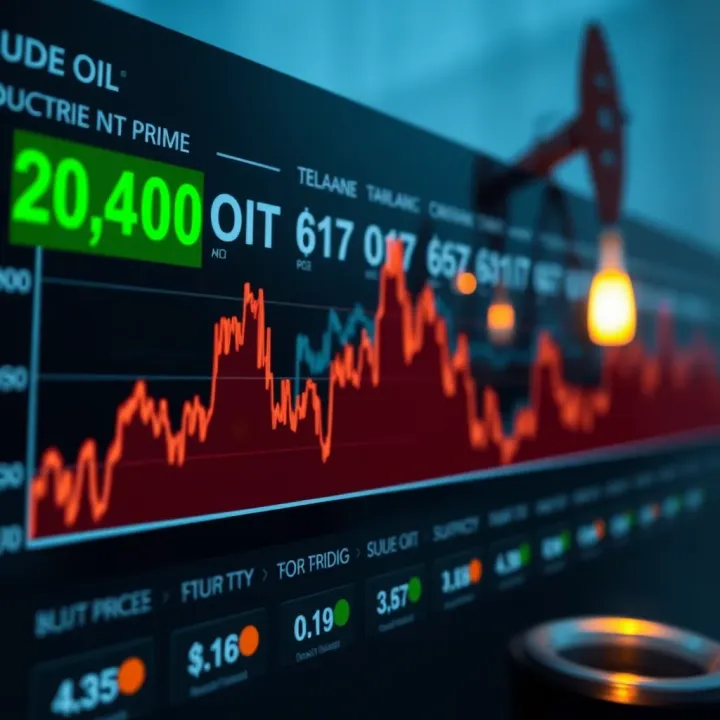 Crude Oil Price Fluctuations Driven by Economic and Geopolitical Factors Graph showing fluctuations in crude oil prices influenced by economic and geopolitical events