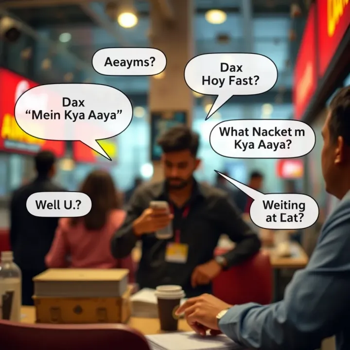 Illustration of speech bubbles highlighting common phrases used in Indian financial discussions