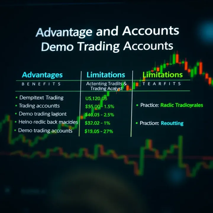 Chart comparing benefits and limitations of practicing with a demo trading account