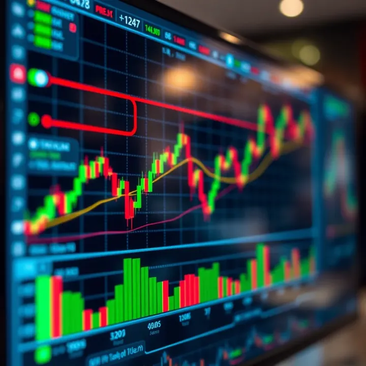 Graph showing simulated trading experience on a digital platform