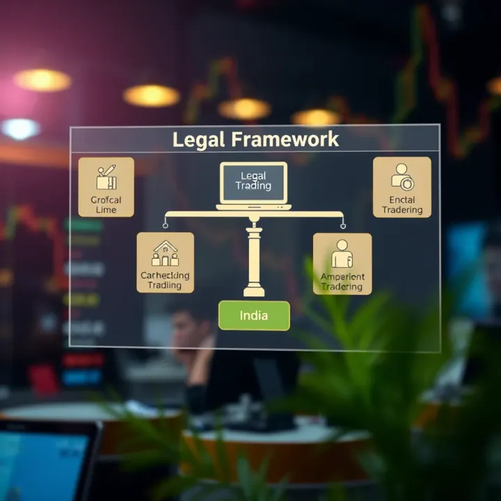 Diagram illustrating the legal framework and regulations governing online trading platforms in India