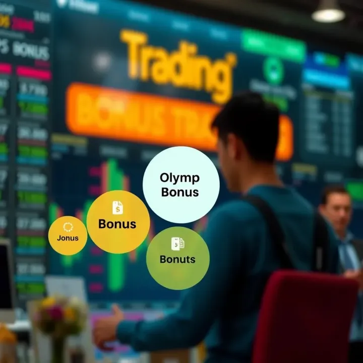 Diagram illustrating different types of bonuses offered by Olymp Trade for Indian traders