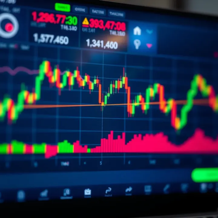 Graph displaying trading signals on a digital trading platform interface