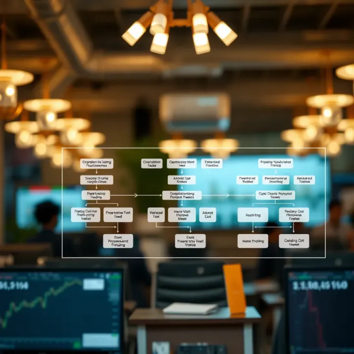 Flowchart illustrating the operational model of a proprietary trading firm providing capital to traders