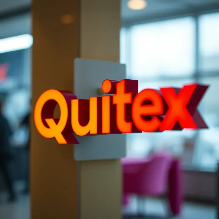 Close-up of the Quotex logo showcasing its vibrant colors and modern design